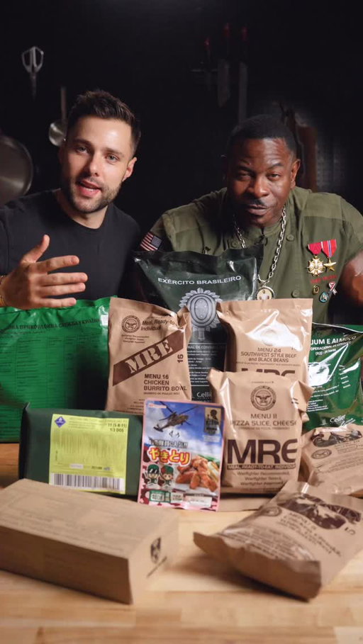 I Tried MREs from EVERY Military

From France to Japan to the US and every country in between... today we are trying every country’s military food! 

Huge thank you to @realchefrush for coming and tasting all of these with me!

🎥 @sophiagreb @kylekrasker

#mre #militaryfood #meat
