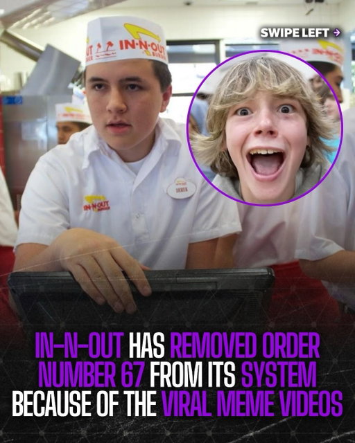 Several In n Out locations are no longer using and have removed the number 67 in their system due to viral meme videos. Teenagers are on video screaming when the number is called in the restaurant👀

🎥: @john.zli 

#67 #innout #news #trending #explore