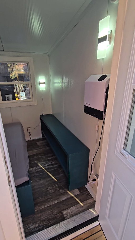 Take a look inside one our tiny tiny homes. These four units will support people in the winter time thanks to the collaboration with the seeds of Hope Foundation