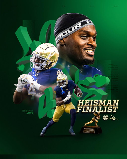 L O V E 🫶

Jeremiyah Love is a finalist for the 2025 Heisman Trophy 

#GoIrish🫶