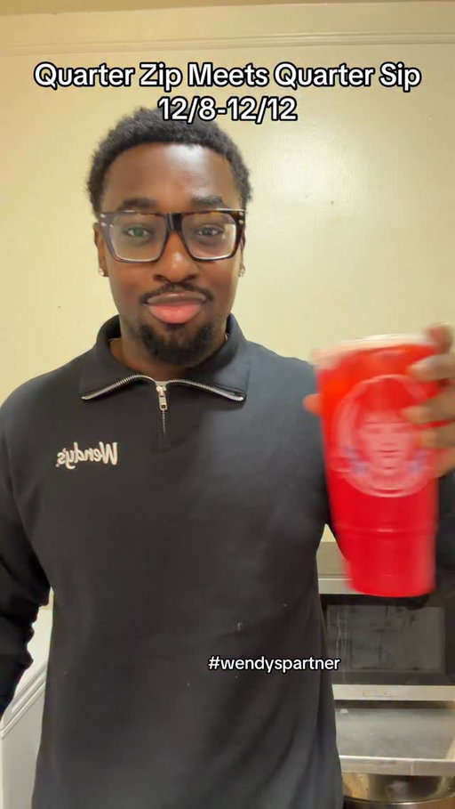 We’re doing quarter zips and quarter SIPS at @wendys #quarterzipmovement #wendyspartner