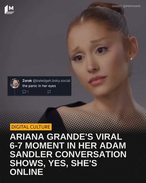 Ariana Grande is clearly logged on because she, like everyone else online these days, had a visceral reaction to the numbers six and seven.⁠
⁠
The pop star and Wicked: For Good lead filmed a Variety Actors on Actors conversation with Adam Sandler that recently dropped. A 6-7 meme-fueled moment from that talk has quickly gone viral because it's super relatable.⁠
⁠
Sandler might be unaware of what he did when he mentioned the two numbers, but it's clear Grande knew exactly how the public would respond. And in that moment, one of the world's biggest stars was just like us.⁠
⁠
🎥: Variety⁠
⁠
#67 #sixseven #arianagrande #adamsandler
