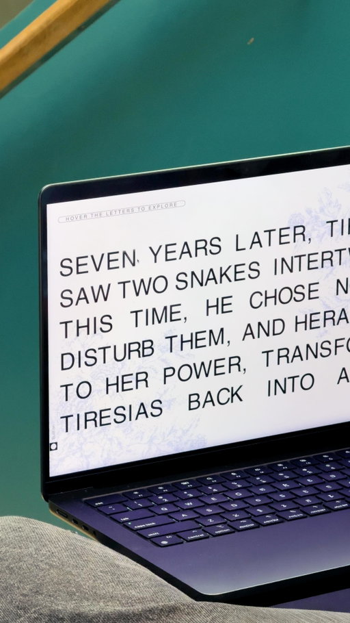 The story of the blind prophet Tiresias retold through braille. It’s all in the details #BuiltonWixStudio