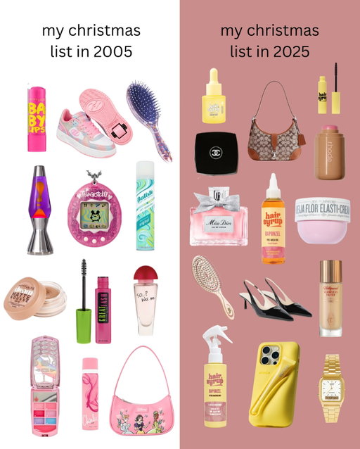 My christmas list in 2005 vs 2025🩷🌟🎀

What’s on your wishlist this year? Let us know💫