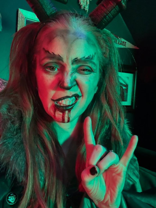 Miss Krampus, reporting for duty. 🎄