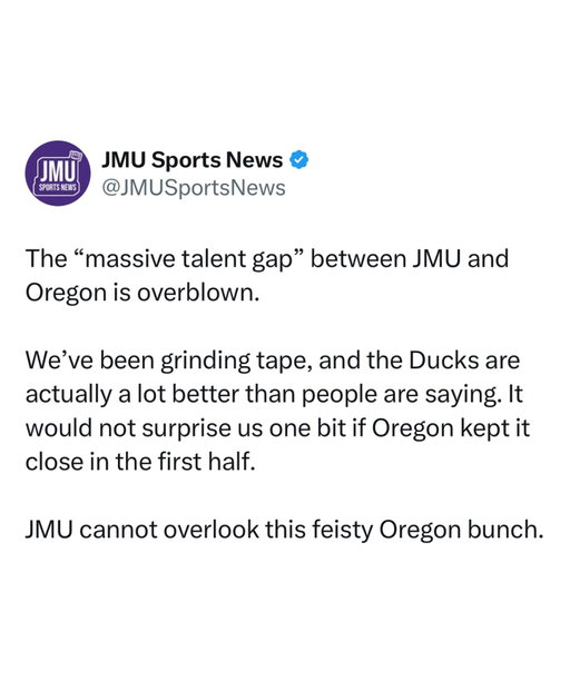 James Madison fans are holding their own on social media despite the onslaught of attacks against the Group of 5 being included in the Playoff 😂

(H/T JMUSportsNews)