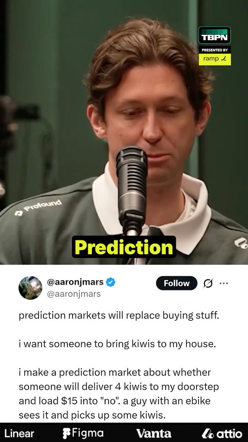 "prediction markets will replace buying stuff"