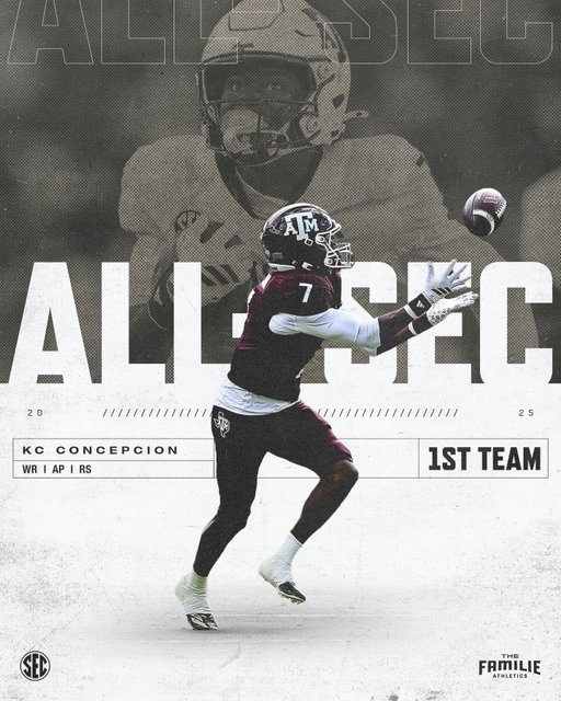 Not 1, Not 2 but 3X's !! Congrats KC on making history! #ALLSEC
Wide Receiver ✅
All Purpose ✅
Return Specialist ✅