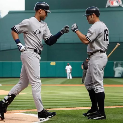 10/19/09: The Yankees host their own home run derby in California, hitting four solo homers in game 3 of the ALCS. 

Jeter -> A-Rod -> Damon -> Posada