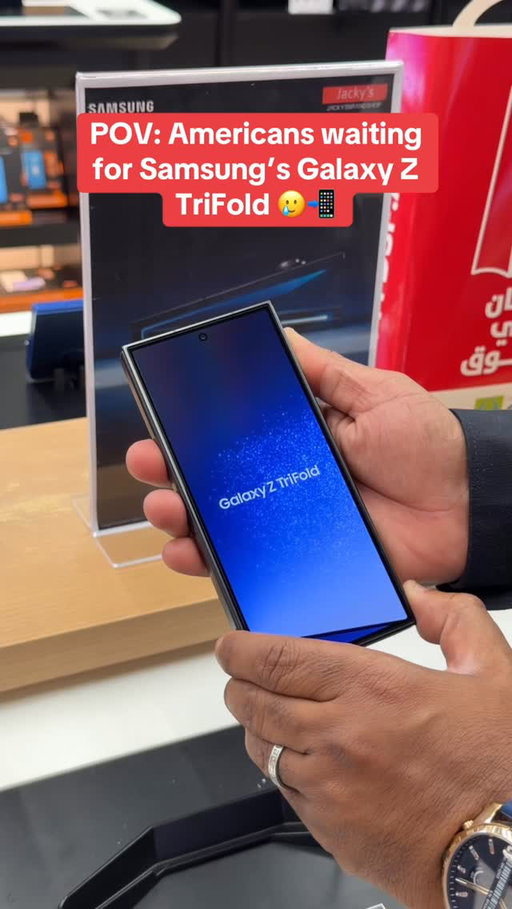 You’ll have to wait until Q1 of 2026 if you’re in America to  get your hands on Samsung’s Galaxy Z TriFold but it will be available to purchase starting Dec. 12 in Korea followed by China, Taiwan, Singapore, and the UAE. #samsung #foldable #galaxyztrifold #tech #mobile #android #samsunggalaxy #trifold
