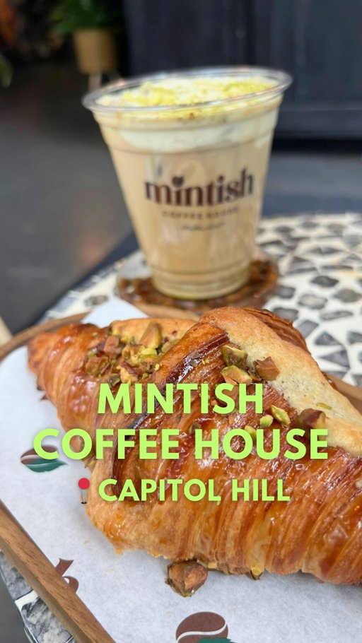 My husband and I tried a new Levantine coffee shop in Capitol Hill: Mintish Coffee House (@mintish_coffee). Being a pistachio fan, I had to get all things pistachio on this first visit, and that was a great choice. 

Mintish serves Levantine food and coffee drinks, and is Palestinian-owned. We ordered:

🔸 Iced pistachio latte
🔸 Demasc latte (I want this next time!)
🔸 Dubai chocolate cheesecake (huge portions; great for sharing)
🔸 Pistachio croissant 

The pistachio croissant was perfectly flaky and slightly sweet. The pistachio latte had a delicious cold foam. While I’m not a big cheesecake fan, I enjoyed the Dubai cheesecake. It wasn’t too sweet or too tart. My husband ate most of it and said the slice was large enough to have leftovers. 

I want to try the Demasc latte on our next visit after having a sip of the one my husband ordered. 

📍Location: 515 Harvard Ave E Ste. 121, Seattle, WA - Capitol Hill neighborhood 
💵 Price range: $10-$15 if you order coffee and food. Coffee is under $10

If you’re new to my videos, I’m Tori, a Seattle-based food blogger sharing unique restaurants, cafes, events and more around the area. Follow me for more Seattle recommendations!
…
…
#seattlefood #coffeeshop #seattlecafe #foodblogger #levantinecuisine #blackfoodbloggers #seattle #cozycafe #seattleblogger #seattleeats #seattlefoodie #seattlefoodscene #coffeehouse #arabiccoffee