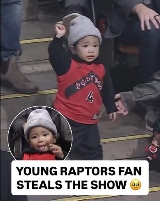 First he does it with the dance moves, then with the smile and wave 🥹 This @raptors fan is adorable!