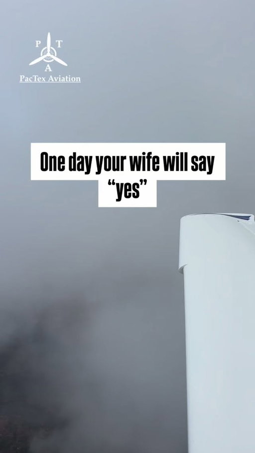 After asking for the one thousandth time she might say yes, and when she does we’ll be here for you! 

Well help you find the plane perfect for you and her! (we know she wears the pants in the house) 

We don’t just sell you the plane, but we also sell you peace of mind! 

Check out our website at pactexaviation.com 

#pactexaviation #aviation #broker #plane #aircraft #avgeek #aviationlovers #pilot #aircraftforsale #aircraftforsale #wife