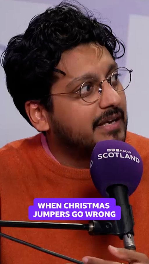 “You have to change.”⁣
⁣
Ahir Shah discovers why Christmas jumpers are not always appropriate!⁣
⁣
Listen to more from Breaking the News on BBC Sounds and iPlayer.⁣
⁣
#BreakingTheNews #AhirShah #ChristmasJumper #DieHard #RSVis