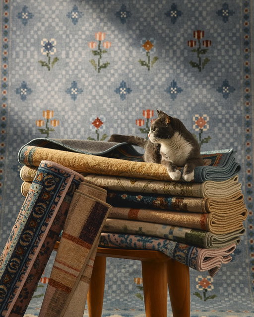 Cat’s out of the bag. Anthropologie Home x Ruggable is here. Seven unique rugs, three charming doormats, all machine-washable. #AnthropologieHome