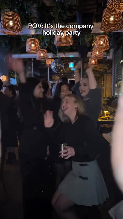 HR said “mandatory fun”, so we took that as “mandatory dance floor.” 😉 
.
.
#holidayparty #companyculture #transition #digitalmarketingagency