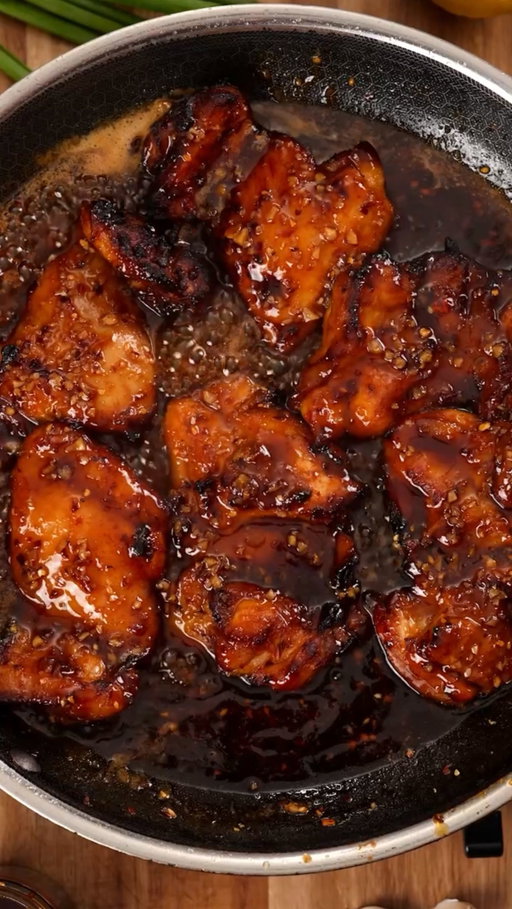 What’s For Dinner Tonight? Ep. 3 Sticky, sweet, and a little spicy Maple Soy Air Fryer Chicken Thighs for dinner tonight! 
Full recipe link in bio! 

INGREDIENTS 
Chicken & Marinade
2 lb boneless, skinless chicken thighs
1 lemon, zested
⅛ cup soy sauce
¼ cup maple syrup
1 tbsp garlic powder
1 tbsp smoked paprika

Glaze 
2 tbsp butter
4 cloves garlic, minced
½ cup maple syrup
⅓ cup soy sauce
2 tbsp rice vinegar
3 tsp Momofuku chili oil
1 tsp cornstarch + 2 tbsp water (slurry)

INSTRUCTIONS
1.In a bowl add chicken thighs and season with  soy sauce, maple syrup, lemon zest, garlic powder, and smoked paprika, coat well. 
2.Preheat the air fryer to 400°F. Place thighs in a single layer and cook for 15 minutes, flipping halfway, until golden and cooked through (165°F internal temp).
3.Make glaze: In a saucepan, melt butter. Add garlic and cook until fragrant. Stir in maple syrup, soy, vinegar, and chili. Simmer for 3–4 minutes. Stir in slurry and cook until sticky and glossy.
4.Baste & finish: Add cooked chicken thighs to the glaze, toss to coat, 
5.Serve: Drizzle extra glaze over the chicken serve over rice and veggies and enjoy!