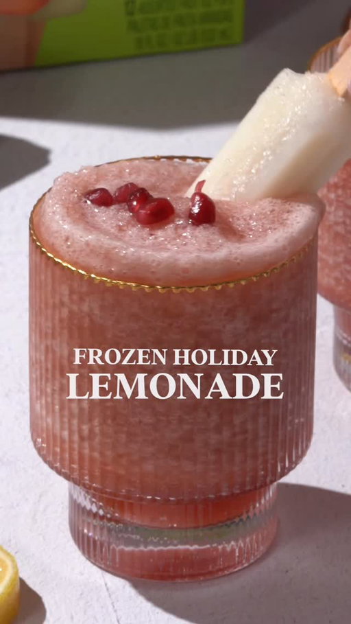 Sip, smile, and enjoy this frozen holiday lemonade magic!✨The perfect festive mocktail to brighten your holiday hosting season❄️ 🎁#12daysofoutshine 

Frozen Holiday Lemonade🍋recipe: (2 Servings)
2 Lemon Outshine Fruit Bars
1 cup orange juice
1/2 cup pomegranate juice
1-2 tsp agave syrup (adjust based on desired sweetness)
1 cup ice

Enjoy!💚