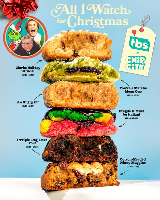 Chip City x TBS ❤️
From December 12–25, we’re dropping a festive cookie lineup inspired by your favorite holiday movies — flavors even Santa’s been eyeing. 
Cuddle up and watch your favorite holiday movies on TBS throughout the season. Enjoy a warm, ooey-gooey Chip City cookie while you watch.

The sweetest way to celebrate the season. 
#ChipCityCookies #AllIWatchForChristmas #TBS #HolidayTreats #ChipCityHoliday
