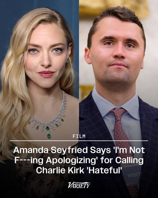 #AmandaSeyfried says "I'm not f*cking apologizing" for calling Charlie Kirk "hateful" after his death.

"I mean, for f*ck's sake, I commented on one thing. I said something that was based on actual reality and actual footage and actual quotes. What I said was pretty damn factual, and I'm free to have an opinion, of course. Thank God for Instagram. I was able to give some clarity, and it was about getting my voice back because I felt like it had been stolen and recontextualized—which is what people do, of course," Seyfried told Who What Wear.

Amid backlash in September for her Kirk comment, Seyfried explained: “I can get angry about misogyny and racist rhetoric and ALSO very much agree that Charlie Kirk’s murder was absolutely disturbing and deplorable in every way imaginable."

Read more at the link in bio.