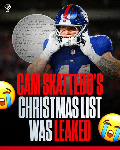 Cam Skattebo’s Christmas List was leaked 😳
•
Follow US (@sportsculture ) for daily sports coverage