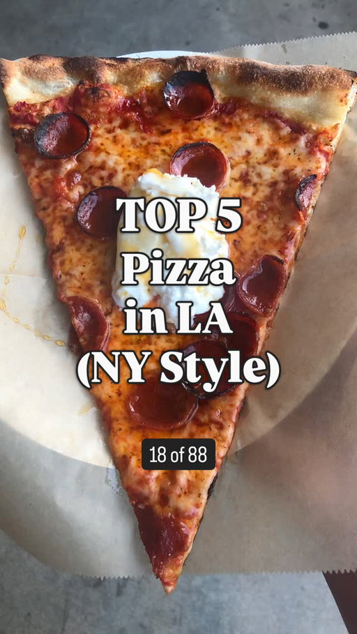 Let me know if I missed yours. Also, do you know the 6th spot? 🤔

Top 5 Pizza (NY Style) in LA:
@pizzacafela
@dannyboysfamousoriginal 
@lasorteds 
@escospizzala 
@apolloniaspizza 

[Item 18 of 88] I’m sharing 88 food items and my Top 5 spots for each 😅 
Previous: Korean BBQ. What do you want to see next??

#lafood #foodguide #88top5 #Pizza

Guess the 6th: