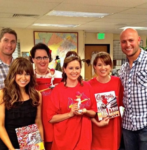 From the archives: David Freese and Matt Holliday stop by the office set after their 2011 World Series win.

Jenna Fischer, Phyllis Smith, and Ellie Kemper are all from St. Louis.