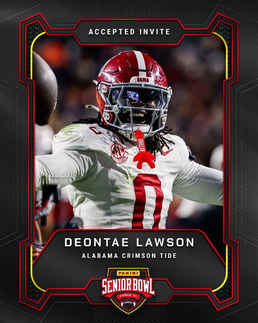 Officially Accepted!

LB Deontae Lawson from Alabama is headed to the 2026 Panini Senior Bowl 🔥

#TheDraftStartsInMobile #WherePlayersPlay