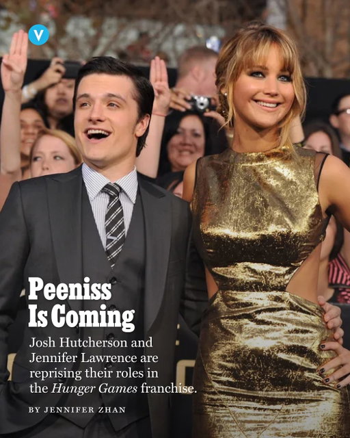 Congratulations to McKenna Grace. She and her fellow Peeta-fan editors will soon have even more content to work with, because Josh Hutcherson and Jennifer Lawrence are returning to the 'Hunger Games' franchise next year. The pair will reprise their roles as Peeta Mellark and Katniss Everdeen in the prequel film 'Sunrise on the Reaping,' per The Hollywood Reporter, which Lionsgate is scheduled to release on November 20, 2026.

We can't wait to see Peeniss on our screens once again.

Read more at the link in bio.