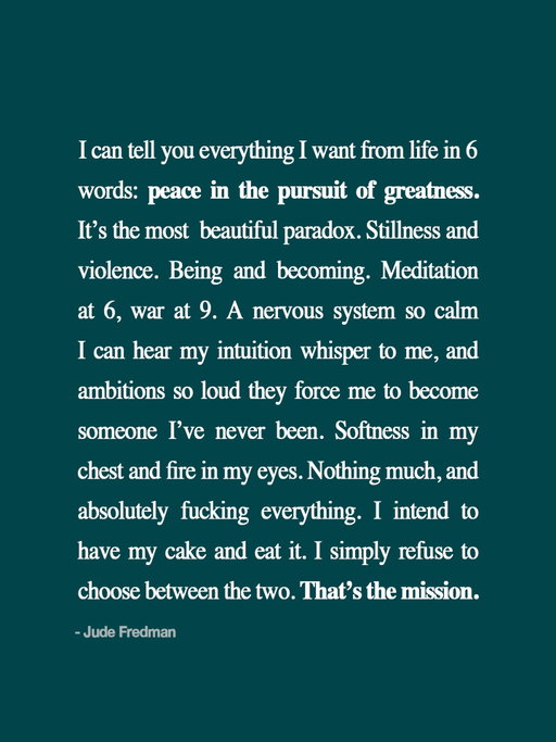PS - if this resonated and you’re a founder, keep reading 👇

In January 2026, I’m launching a new 1:1 coaching program for 7-figure+ founders who know there’s another level they haven’t fully unlocked yet in how they think, feel, and perform.

It’s called Peace in The Pursuit of Greatness™

It isn’t a course.
It isn’t a community.

It’s hands-on, deeply personal, fully 1 to 1 coaching with me.

We’ll work closely to rewire your unconscious mind so 2026 becomes your year of peace in the pursuit of greatness — scaling faster without burning out, and raising your standards without living in internal chaos.

If you want to know more, DM me “Coaching” and I’ll add you to the waitlist so you’re the first to hear when it opens.

Speak soon,
Jude