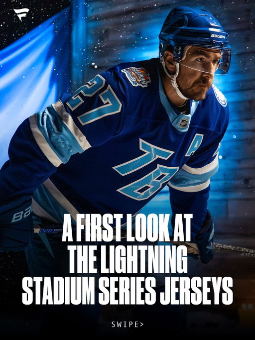 A treasure trove of details awaits those bold enough to swipe on this carousel. 

These pirate-inspired jerseys honor the Lightning’s outdoor game heritage while introducing a brand-new color to the team’s palette. They’re ready for the bright lights of Raymond James Stadium. 

On sale at 10am EST on 12/15.