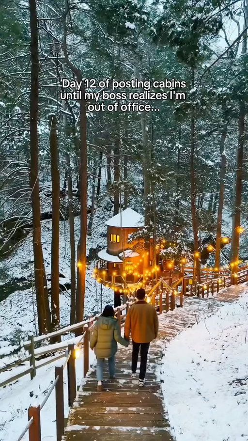 On the last day of 12 Days of Cabins, we're in Hocking Hills, Ohio. The Hemlock is a treetop retreat with panoramic views and a glass-wrapped suite that puts you eye-level with the canopy. Climb 70 steps to reach wraparound decks, a wood-fired hot tub, and a lofted bedroom made for winter mornings and star-filled nights.

👇Tag someone you want to stay here with
📍Hocking Hills, Ohio
🎥@jonkreye
🔗Link in bio to book 
🔎treehouse rental, secluded getaway, gorge view treehouse, luxury treetop cabin