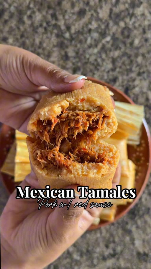 This is MY recipe, quit fighting 😜

What you’ll need: 
✅ For pork: 
- 4lb pork butt 
- 1 tbsp Mexican dry oregano
- 1/2 Onion 
- Salt to taste 
- 2 Dry bay leaves 
- enough water to cover pork and cook until soft 
I used my @instantpotofficial for 1.5 hours in high pressure 

✅ For sauce: 
- 15 Dry chile guajillo
- 5-6 cloves of Garlic 
- 1/2 Onion 
- 3 tsp Cumin 
- Salt to taste 
- 6 Whole cloves 
- 5 Whole black pepper 
- 4 Whole allspice 
- 1/2 cup of boiled chile water 
You don’t have to fry the sauce but I do 
✅ For masa: please watch my last few reels 
I steam my tamales for almost 2 hours because I cook them on medium-low. But I checked after 1 hour 

#tamales #mexicanfood #largefamilymeals #mexicanrecipes