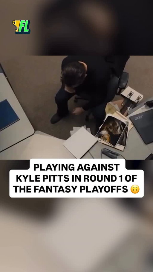Playing against Kyle Pitts in Round 1 of the Fantasy Fooball playoffs 🙃
