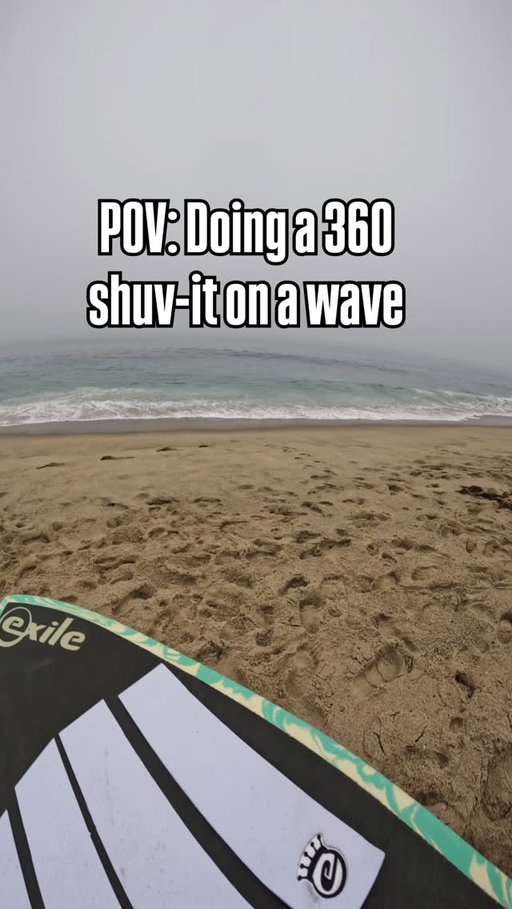 POV: backside wrap to 3-shuv skimboarding.