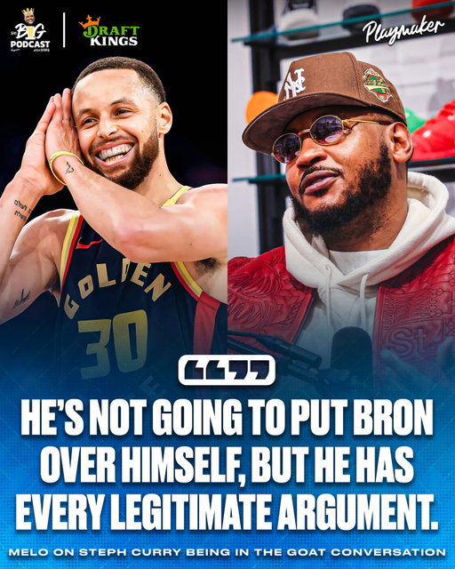 Melo believes Steph Curry deserves to be in the GOAT conversation… Agree or disagree?👀🔥 Click the link in our bio to watch the full episode!