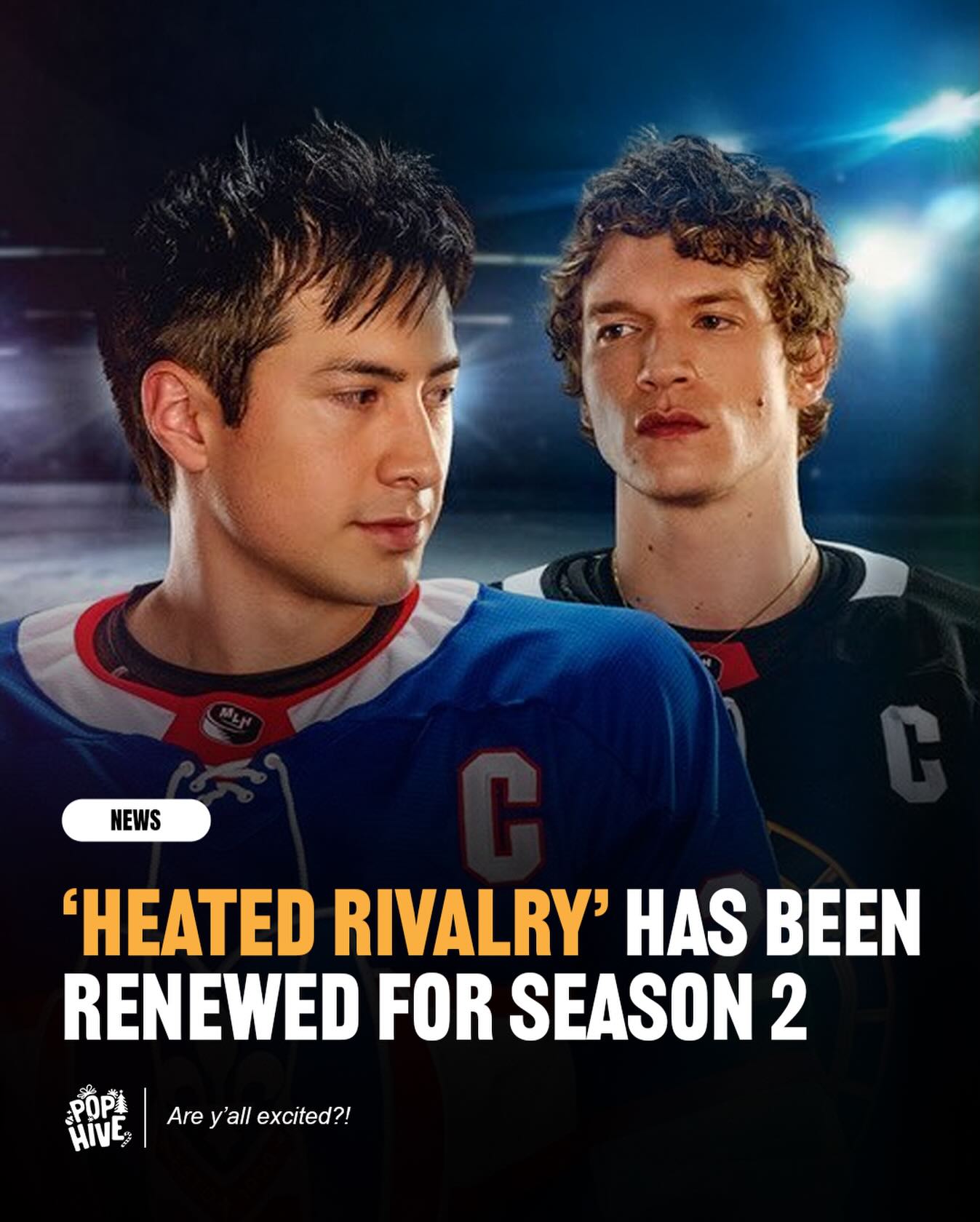 Deadline has revealed that the Canadian streamer Crave will be giving us a second season of the LGBTQ+ hockey drama 'Heated Rivalry' with HBO Max.

The new series focuses on two professional hockey players who secretly fall in love. It’s regarded as the most important LGBTQ+ show on TV right now, and it’s Crave’s biggest original series ever, boosting their viewership by nearly 400% in the first week after debuting two weeks ago.

Hive, have you been watching this series❔👀