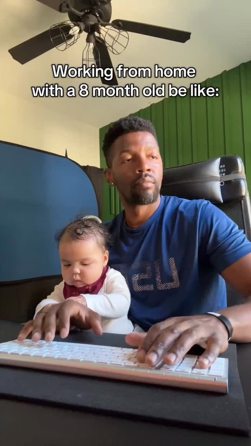 Stay at home working dad and daycare be like 😅