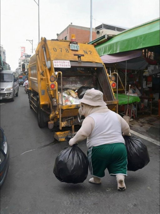 阿勇伯呼籲: 不要追垃圾車，丟垃圾請輕放，垃圾要分類。 
#pet #dog