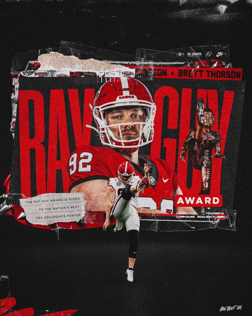The Ray Guy Award 🏆

Brett Thorson is college football’s punter of the year 

#GoDawgs