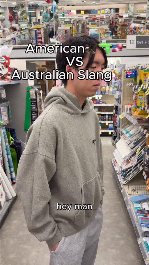 American vs Australian slang

goon bag?

#reels #viral #skit #american #australian #australianslang #vs #slang
