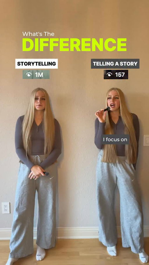 Telling a Story vs. Storytelling.

Follow for more social media marketing education.
