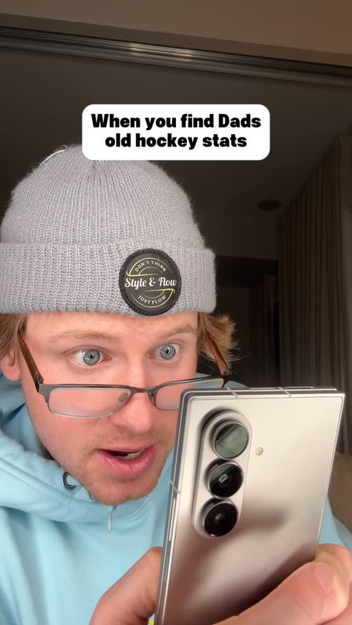 My kid found my old hockey card and the stats were not passing the vibe check. Good thing I had the Gemini Nano Banana feature on my Samsung Z Fold7 to generate the real legendary card from the 70s. The flow never quits! @samsungcanada #ad #SamsungInfluencer #sponsor #GalaxyZFold7