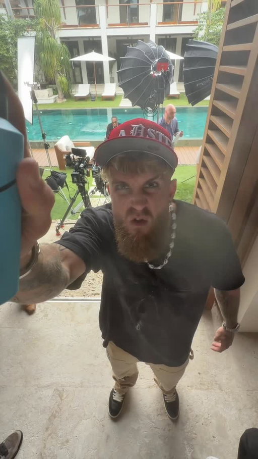 POV footage of Jake Paul facing off Anthony Joshua…