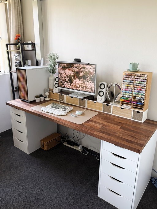 Current setup 🤎 hope everyone had a nice weekend. 

I played DDV, read Goliath, watched Outlander and cooked/baked for a family gathering. 

#gamingsetup #setup #gamer #gamergirl #pcgaming #pcgamingsetup