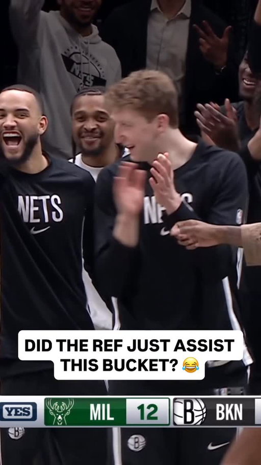 The ball bounced off the ref’s heel straight to @terance for the corner triple! 👀 MIL/BKN • NBA League Pass • <link in bio>