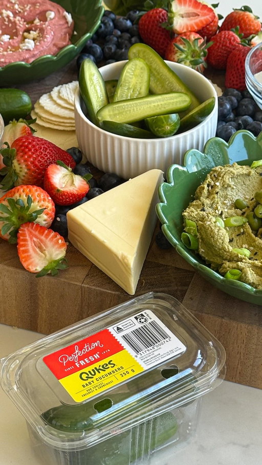 Easy Homemade Pickles 🥒

Roll out the red label with @perfectionfreshaus ! I’m obsessed with Qukes®, they’re crunchy, juicy, bite-sized little heroes that are Australian grown and loved.  They’re my favourite way to add instant freshness and flavour to grazing boards and make the best little dippers for your favourite dips, whether pickled or straight from the punnet.

✉️ I’ve used Qukes® to make my easy garlic and dill pickles that are ready in just 30 minutes! Comment “PICKLE” and I’ll DM you the full recipe, or grab it off my website link in bio.
 #ad #Qukes #PerfectionFresh #pickles #homemadepickles #picklerecipe