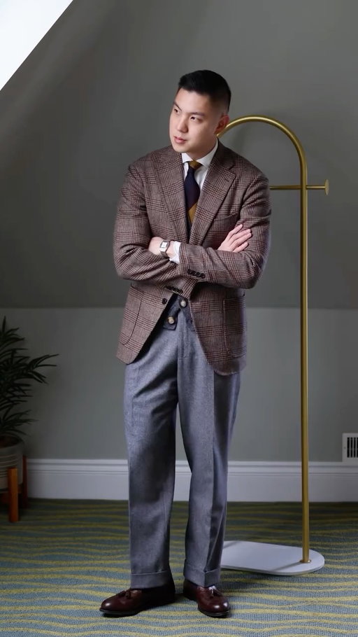 Embracing that I dress, act and think like an old man now.

Wore this exact outfit last week and was very proud of the mix of textures. This outfit is as cozy as it looks with the inner layers being this new cashmere-cotton cream shirt and woolen flannel trousers, and robust tweeds on the outer layers (jacket and overcoat). 

Jacket: @andreaseoul_official 
Tie: @drakesdiary 
Shirt: @propercloth (use code ZaneL10)
Sweater: @spiermackay 
Trousers: @kayjenjournal 
Loafers: @crockettandjones_official 
Overcoat: @spiermackay 

What do you think of this outfit? 

#Menswear #MensStyle #MensFashion #Grandpa #Tweed #Flannel