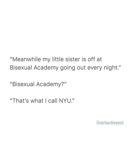 Midnights. Williamsburg. 🏫🎓
Overheard by Anonymous 📥
#naturally #overheardnewyork