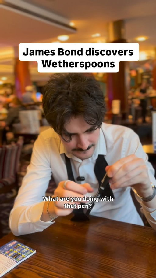 Licence to spill… #comedy #bond #ukcomedy #wetherspoons #skit